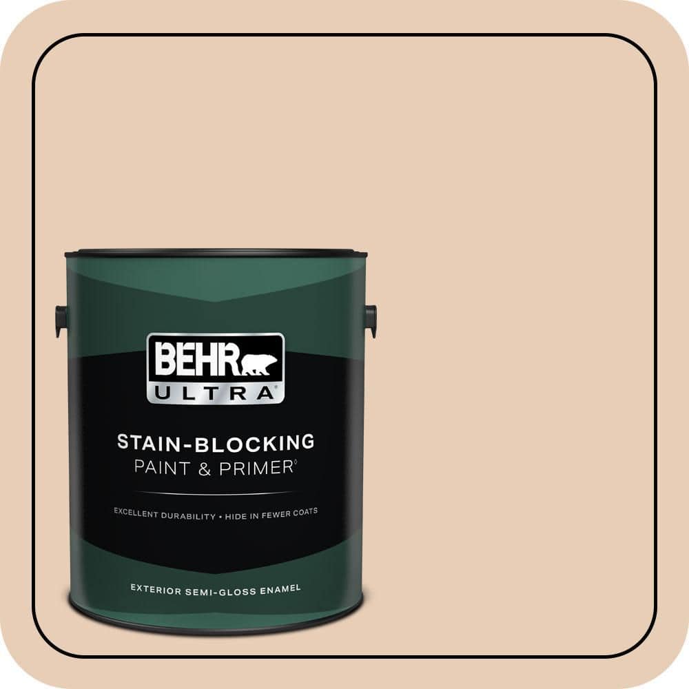BEHR ULTRA 1 gal. #PPU3-06 Venetian Mask Semi-Gloss Enamel Exterior Paint & Primer