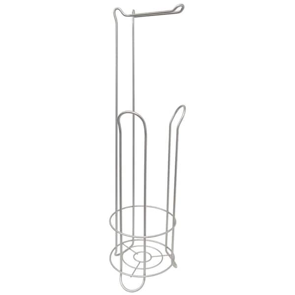 Glacier Bay Freestanding Toilet Paper Holder and Reserve in Satin Nickel