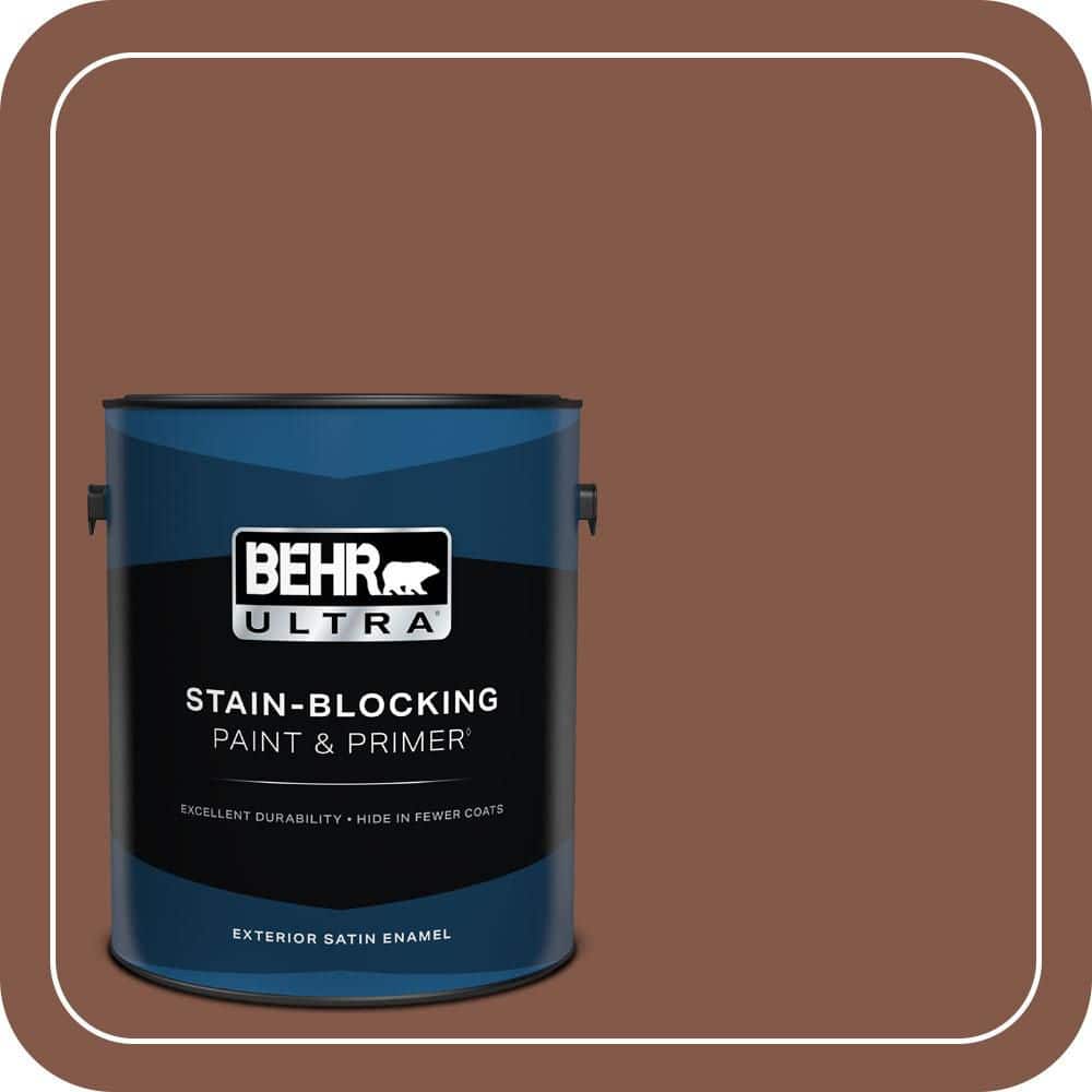 BEHR ULTRA 1 gal. #QE-15 Iron Oxide Satin Enamel Exterior Paint & Primer