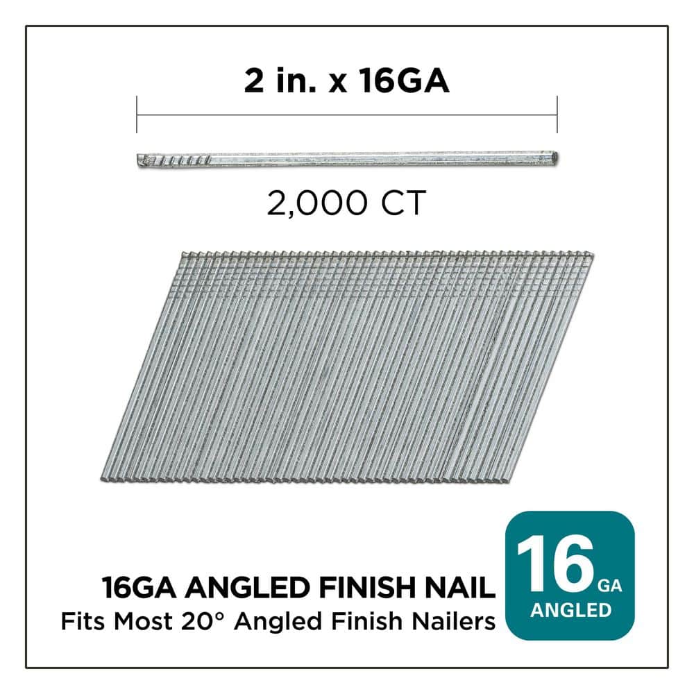 PRO-FIT 2 in. x 16GA 20° Galvanized Collated Finish Nails (2000-Per Box) (2)