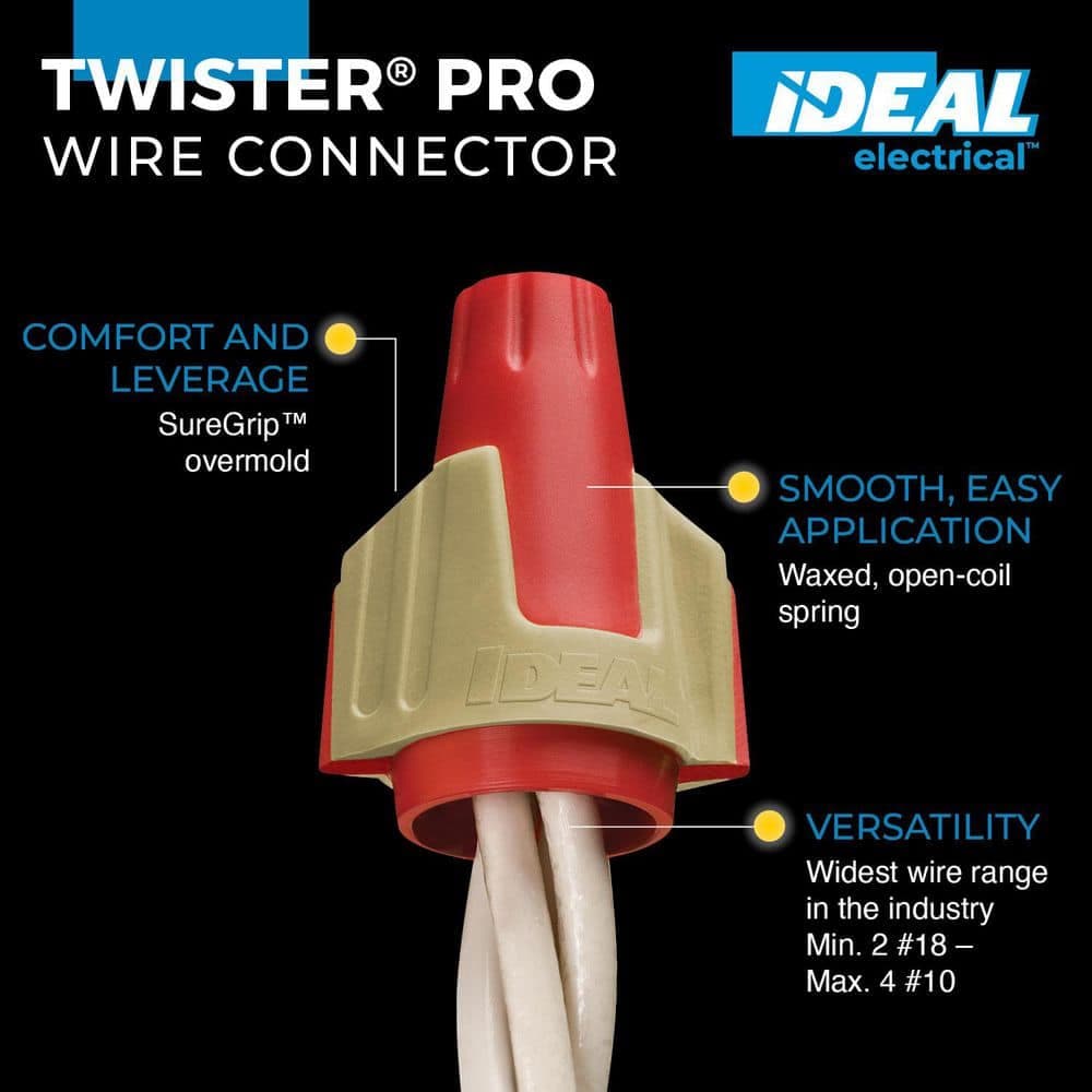 IDEAL Twister PRO Red/Tan Wire Connector, Jar of 250 (2)