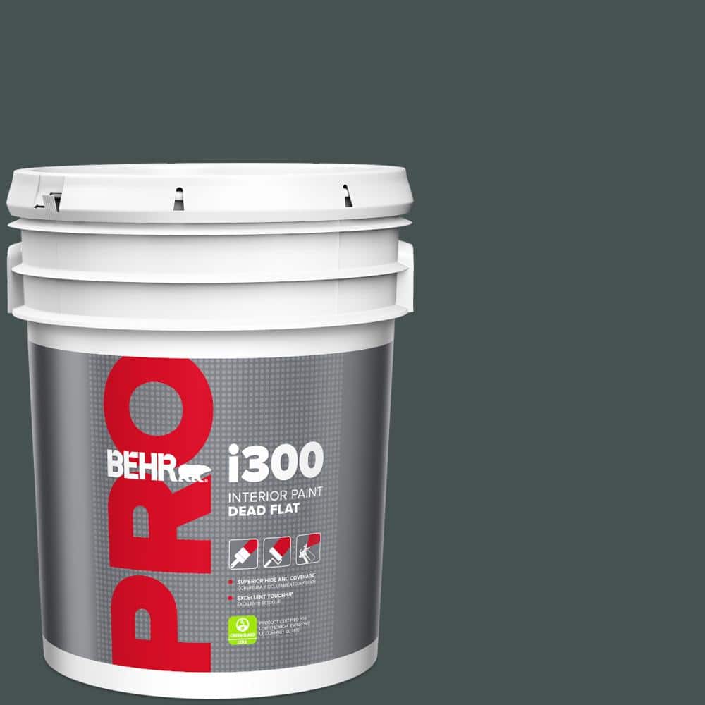 BEHR PRO 5 gal. #MQ6-44 Black Evergreen Dead Flat Interior Paint