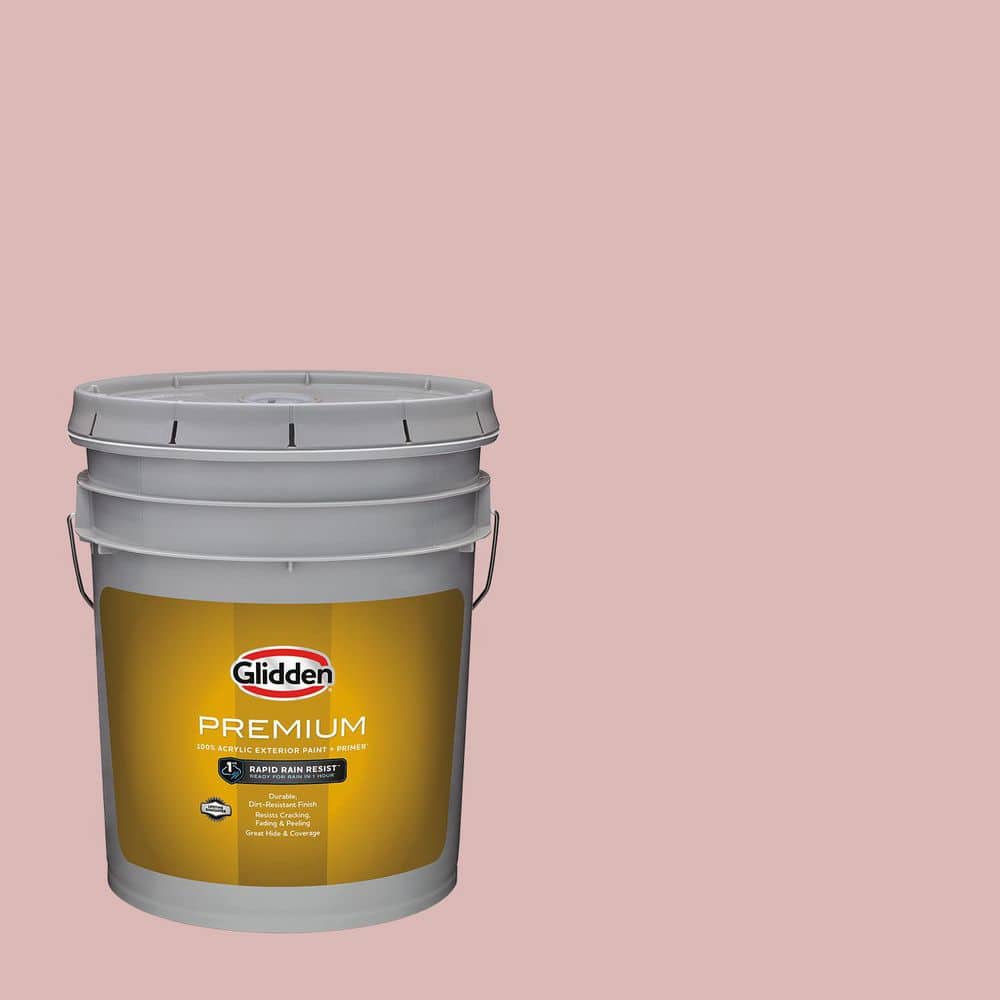 Glidden Premium 5 gal. PPG1055-3 Rose Hip Satin Exterior Latex Paint