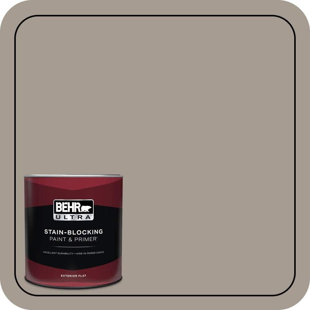 BEHR ULTRA 1 qt. #N200-4 Rustic Taupe Flat Exterior Paint & Primer