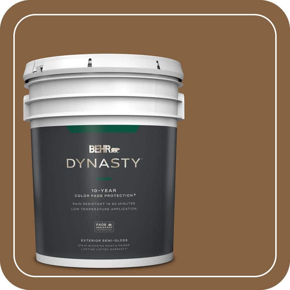 BEHR DYNASTY 5 gal. #MQ2-10 Burnt Caramel Semi-Gloss Exterior Stain-Blocking Paint & Primer