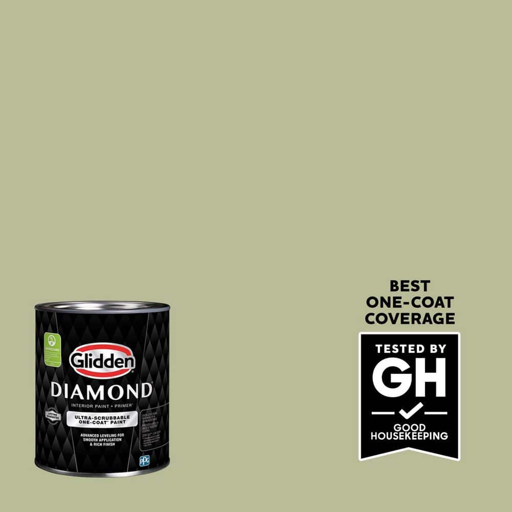 Glidden Diamond 1 qt. PPG1122-4 Bahia Grass Eggshell Interior Paint with Primer