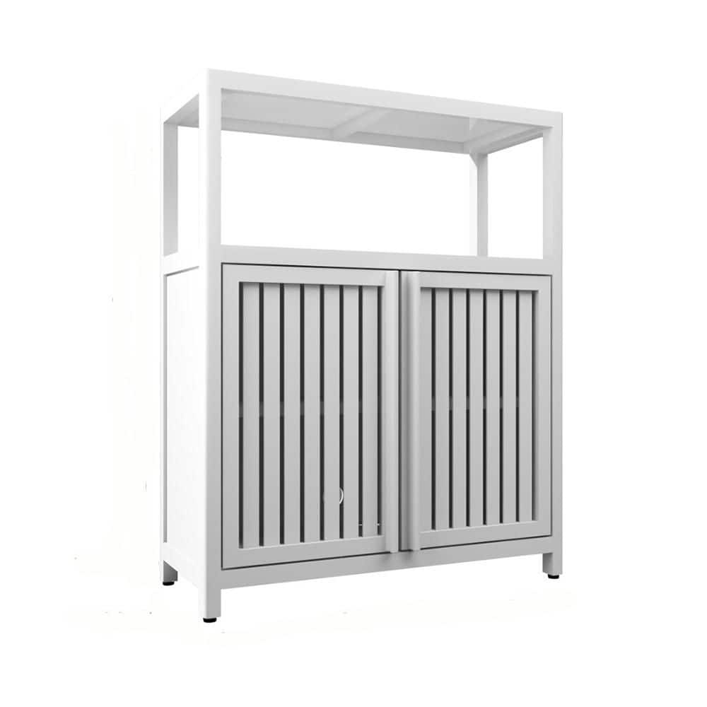 Siavonce 11 in. W x 25 in. D x 33 in. H White Bamboo Linen Cabinet with Shelves for Bathroom Living Room Bathroom (1)