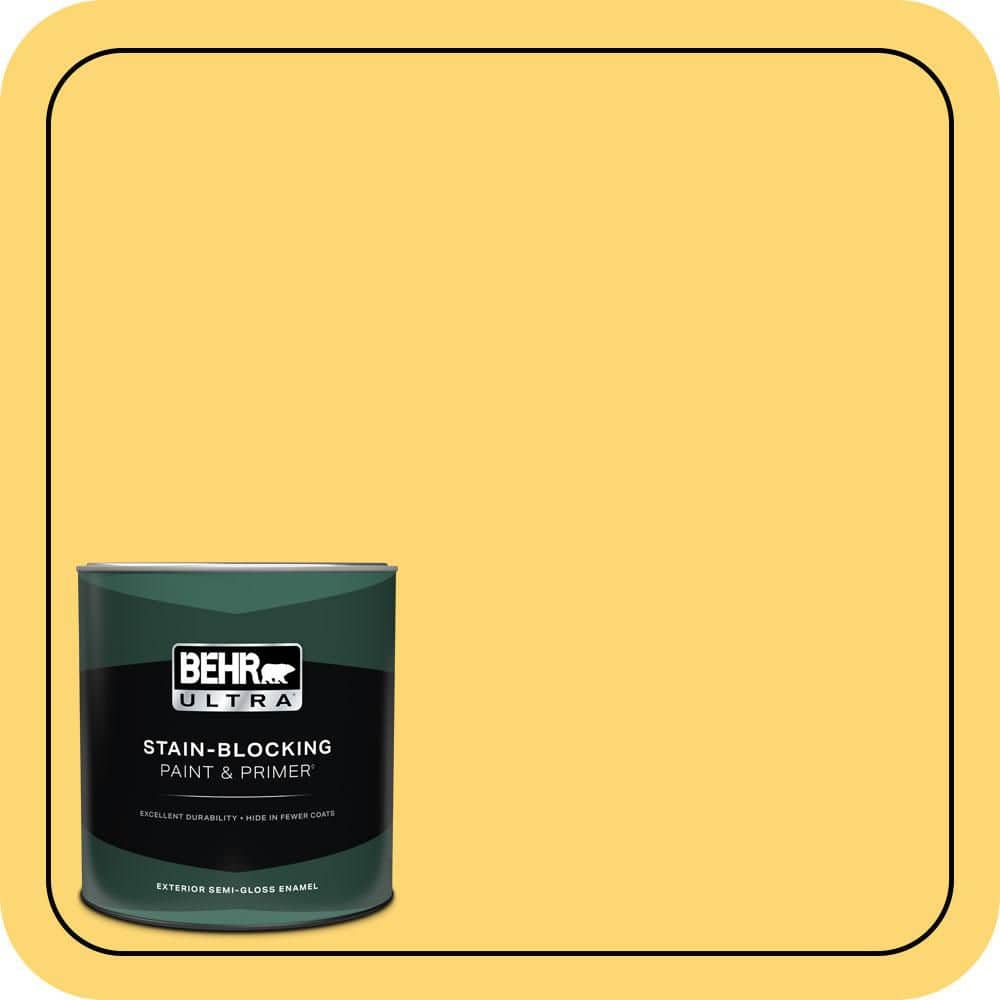 BEHR ULTRA 1 qt. #PPU6-13 Hawaiian Pineapple Semi-Gloss Enamel Exterior Paint & Primer