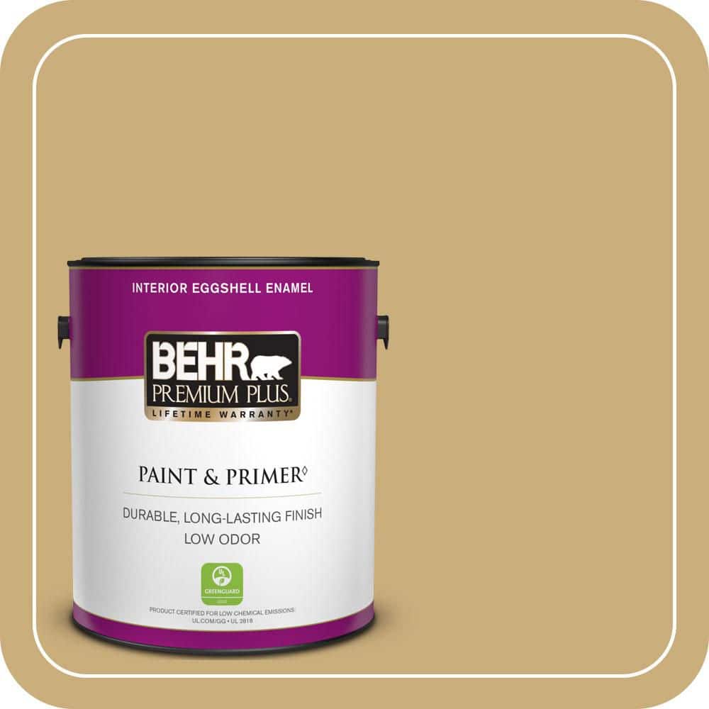 BEHR PREMIUM PLUS 1 gal. #PPU6-16 Cup of Tea Eggshell Enamel Low Odor Interior Paint & Primer