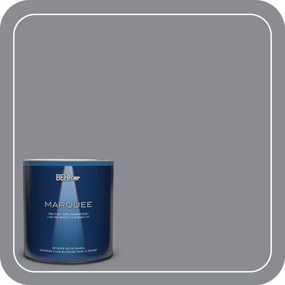 BEHR MARQUEE 1 qt. #PMD-73 Ancient Pewter Satin Enamel Interior Paint & Primer