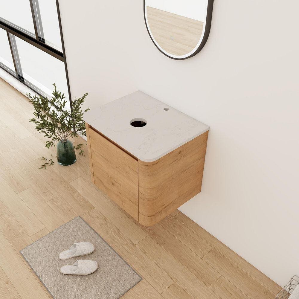 UPIKER 24 in. Bath Vanity Cabinet without Top in Imitative Oak Unassembled (1)