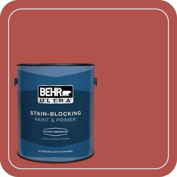 BEHR PREMIUM PLUS #BIC-48 Fortune Red Flat Interior/Exterior Paint & Primer Color Sample (3)
