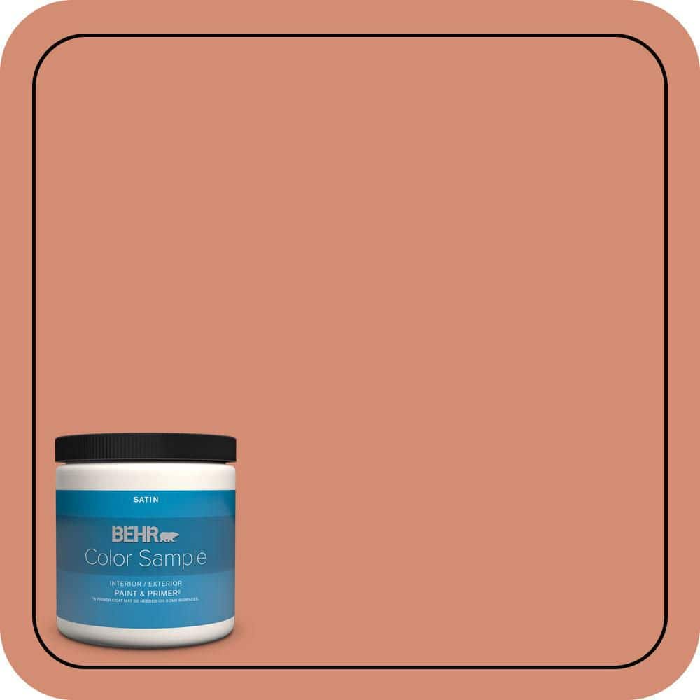 BEHR PREMIUM PLUS #220D-5 Nectarina Flat Interior/Exterior Paint & Primer Color Sample (1)