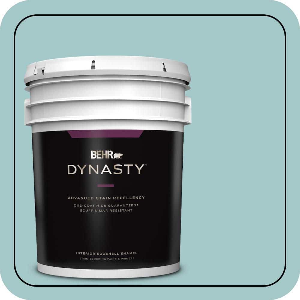 BEHR DYNASTY 5 gal. #PPU13-10 Ocean Boulevard One-Coat Hide Eggshell Enamel Interior Stain-Blocking Paint & Primer