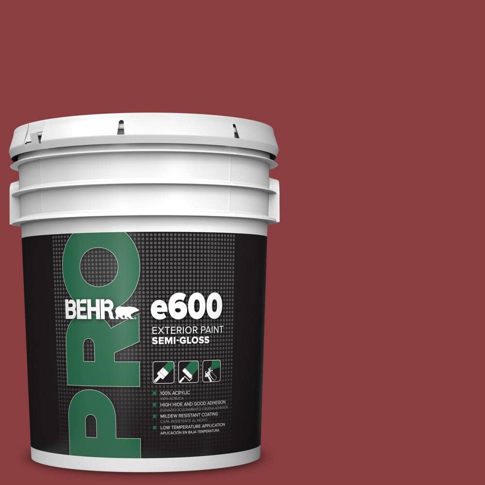 BEHR PRO 5 gal. #HDC-WR14-11 Cranberry Tart Semi-Gloss Exterior Paint