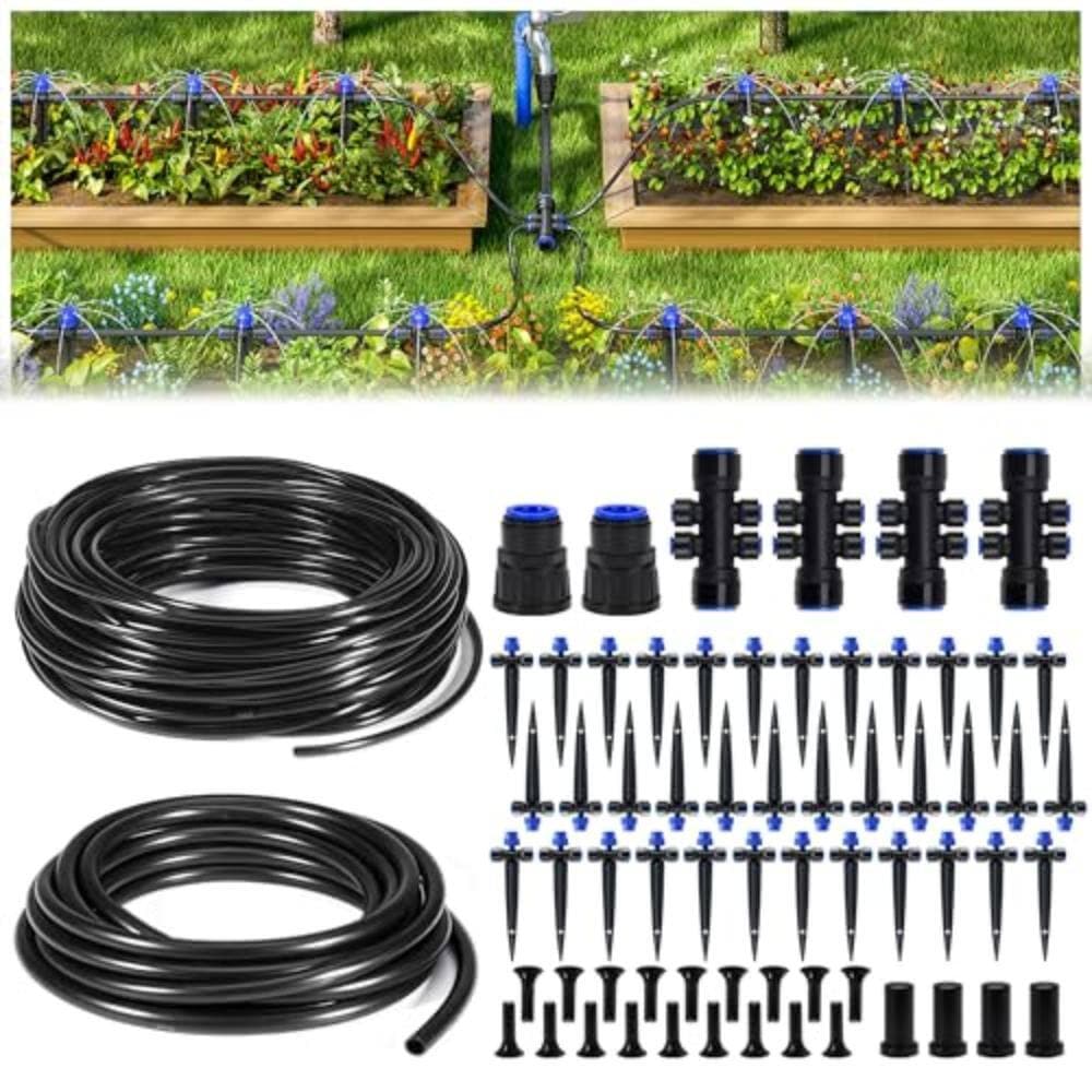 Unbranded 220 ft Drip Irrigation Kit Quick Connect Adjustable Drippers Black 102-Piece (3)