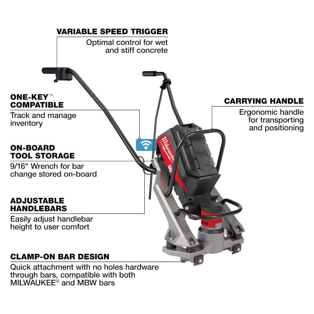 Milwaukee MX FUEL Lithium-Ion Cordless Vibratory Screed with M18 FUEL ONE-KEY 9 in. Cut Off Saw Kit (3)