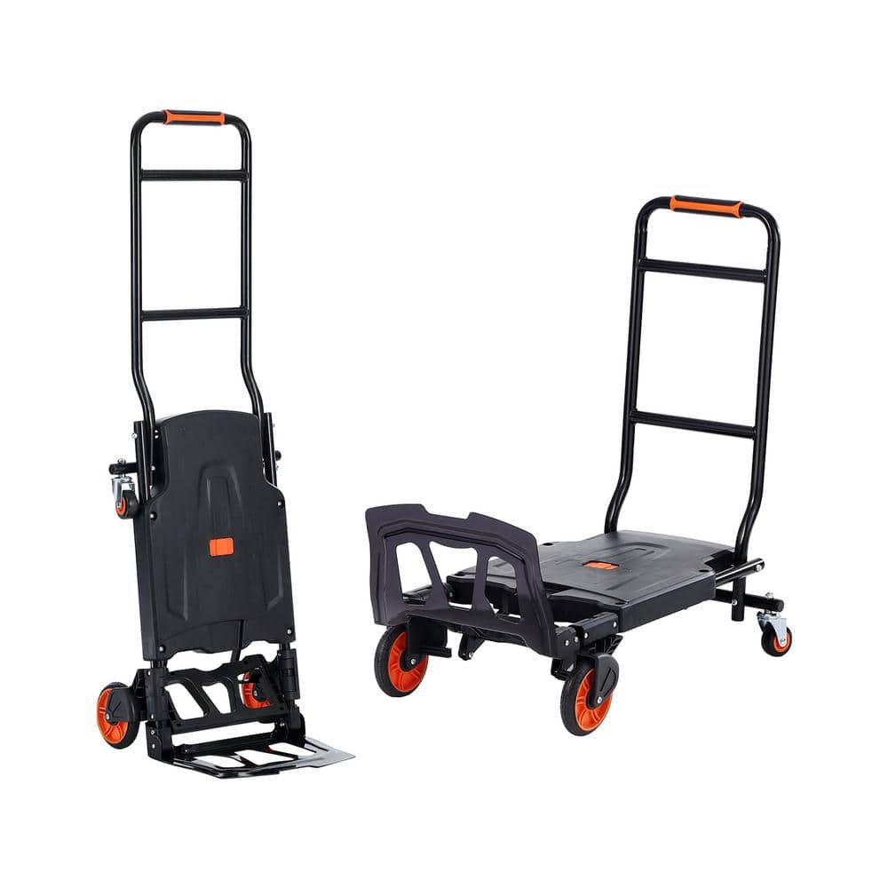 SVOPES Aluminum Hand Truck, 2-in-1 Design, 300 lbs. Load Capacity, Heavy-Duty Industrial Convertible Folding Truck and Dolly