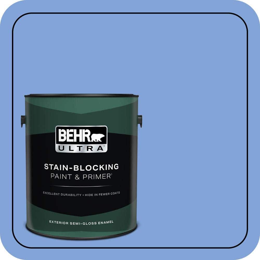 BEHR ULTRA 1 gal. #P530-4 Periwinkle Semi-Gloss Enamel Exterior Paint & Primer