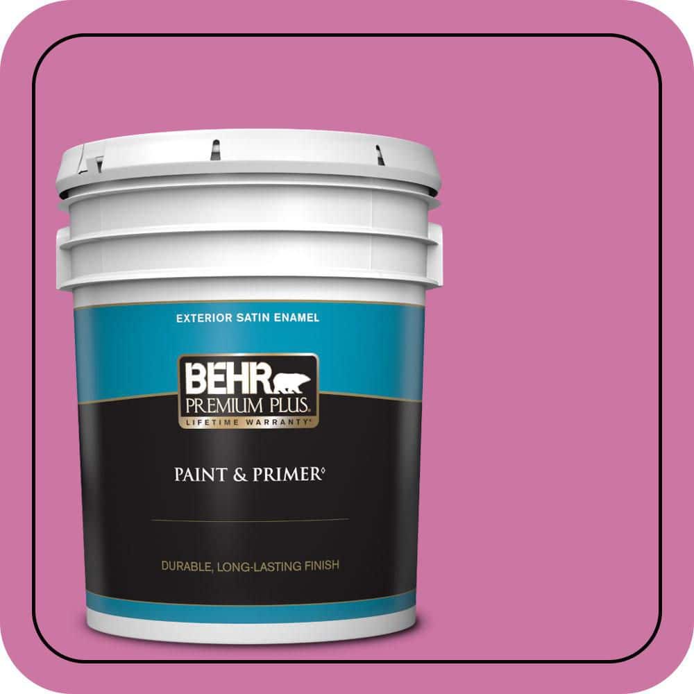 BEHR PREMIUM PLUS 5 gal. #P120-4 Heart Breaker Satin Enamel Exterior Paint & Primer