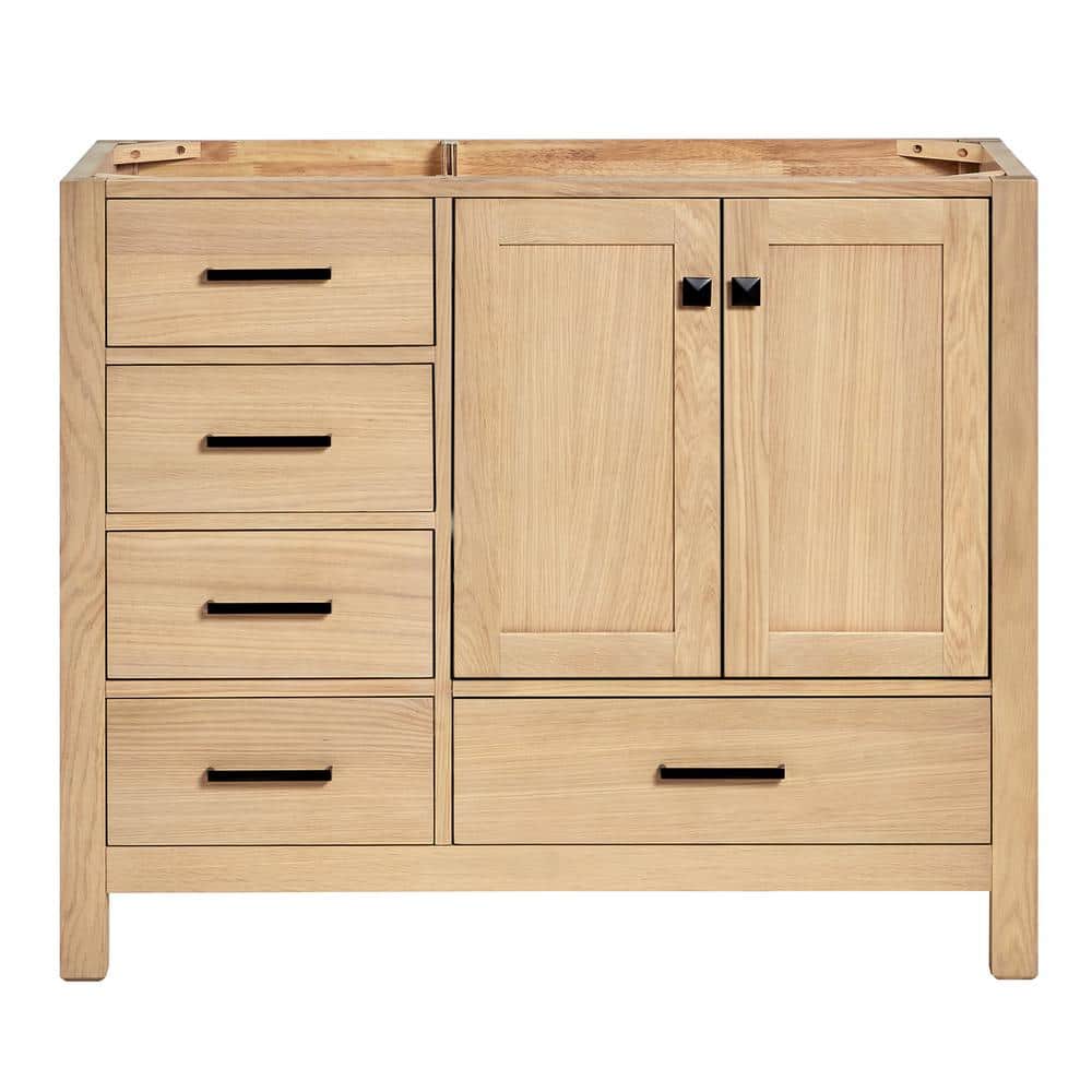 ARIEL Cambridge 42 in. Freestanding Bathroom Vanity Cabinet without Top in Oak (Assembled)