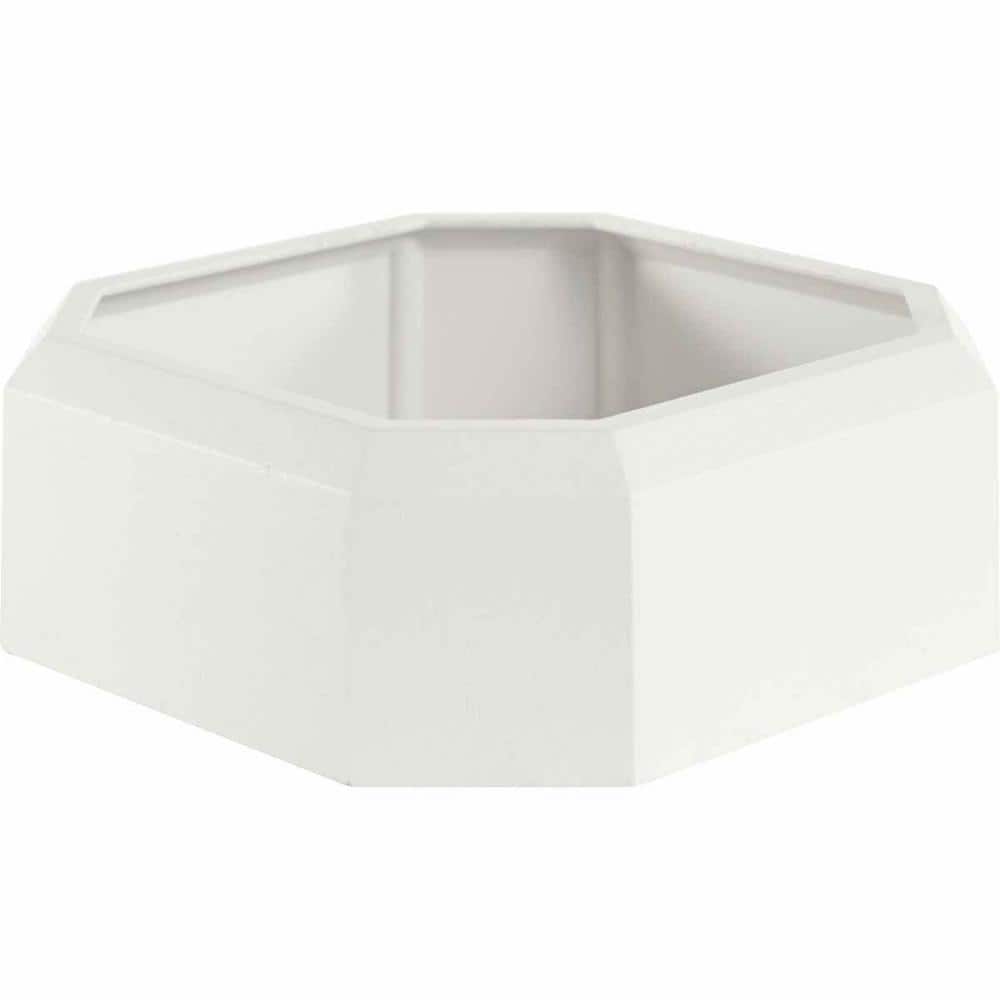 AFCO 6 in. Textured White Capital and Base with feature for Endura-Aluminum Craftsman Style Columns