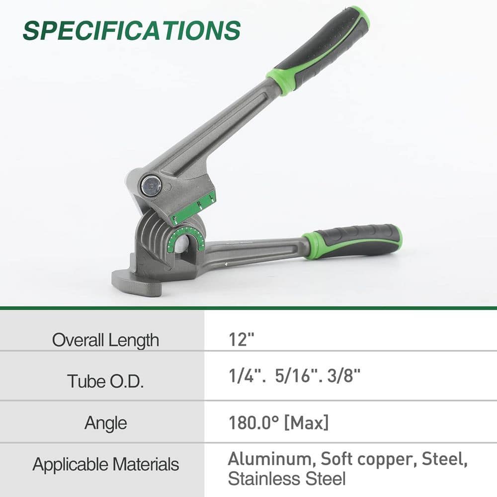 YICHUHAOXI 1/4 5/16 3/8 Pipe Capacity 3-in-1 Tubing Bender 180° Manual Pipe Bender for HVAC Air Conditioning Repair (3)