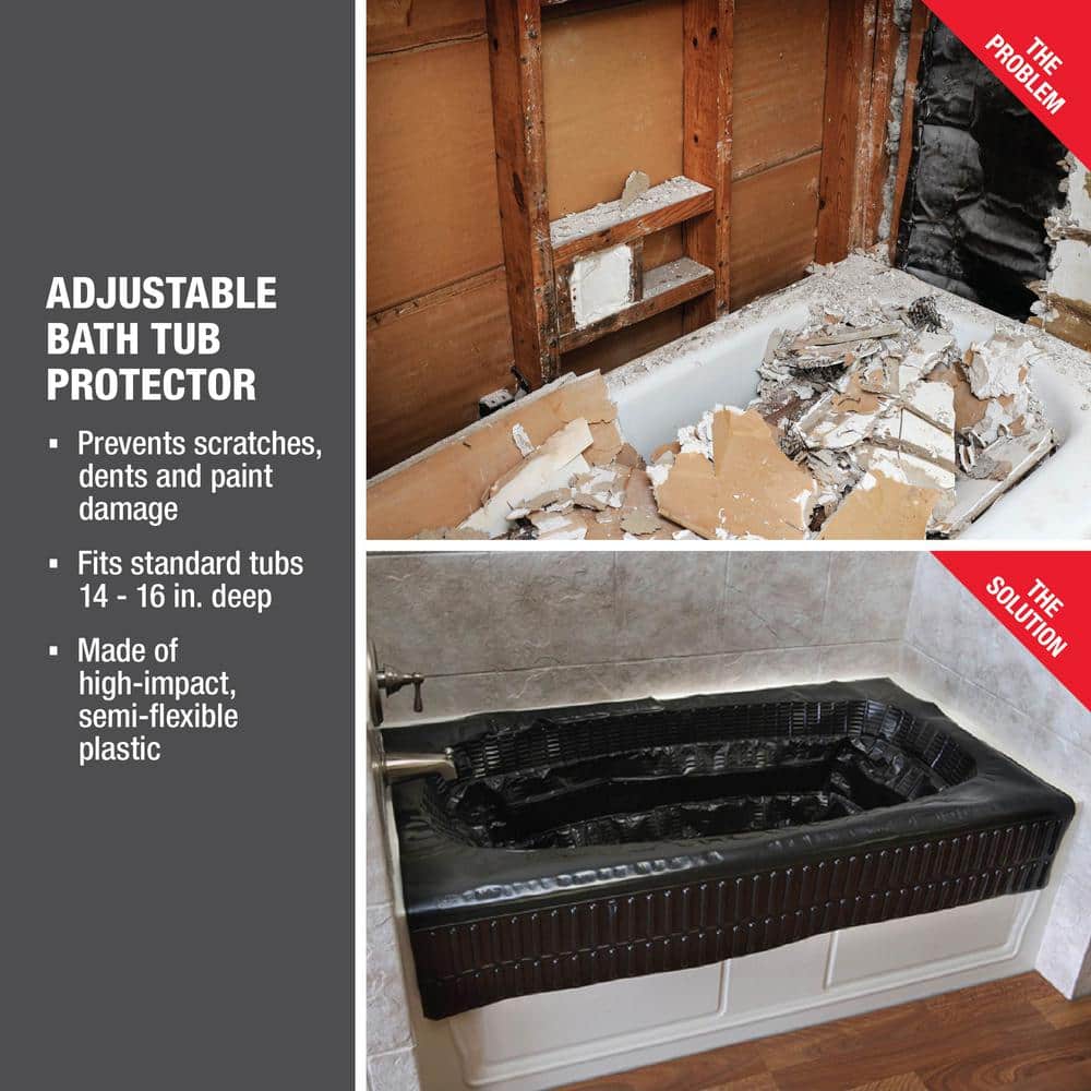 Oatey 14 in. - 16 in. Adjustable Plastic Bathtub Liner Protector (2)