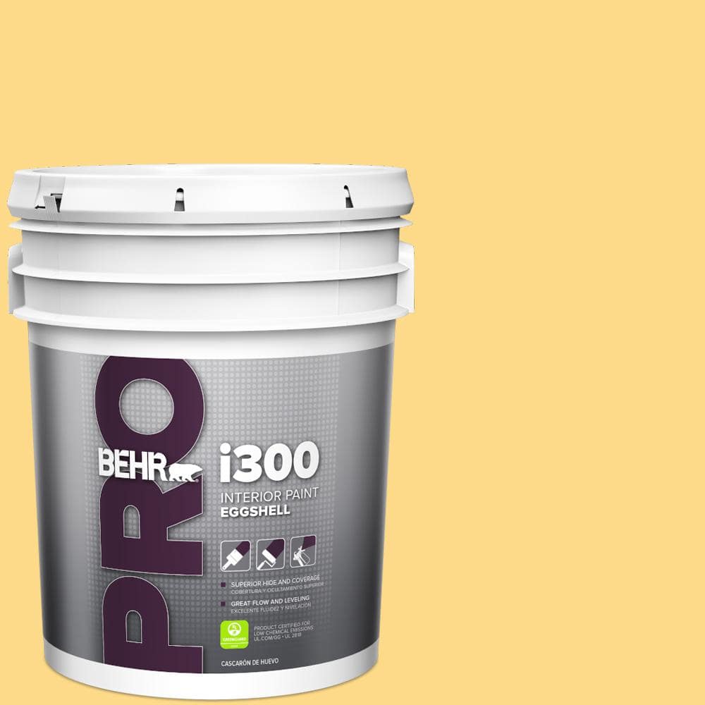 BEHR PRO 5 gal. #P280-4 Surfboard Yellow Eggshell Interior Paint