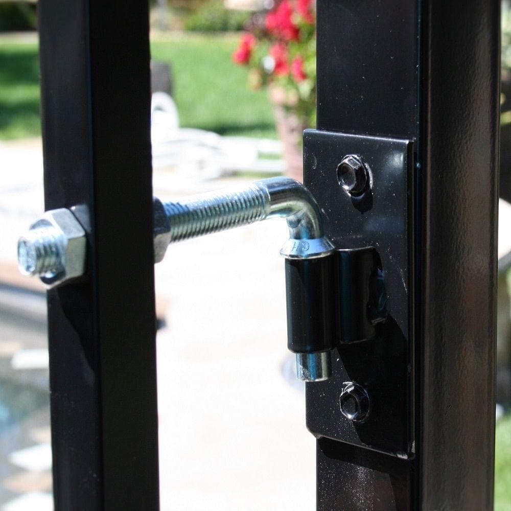 Unbranded Black Steel Flat Wall Fence Gate Hardware Kit (2)