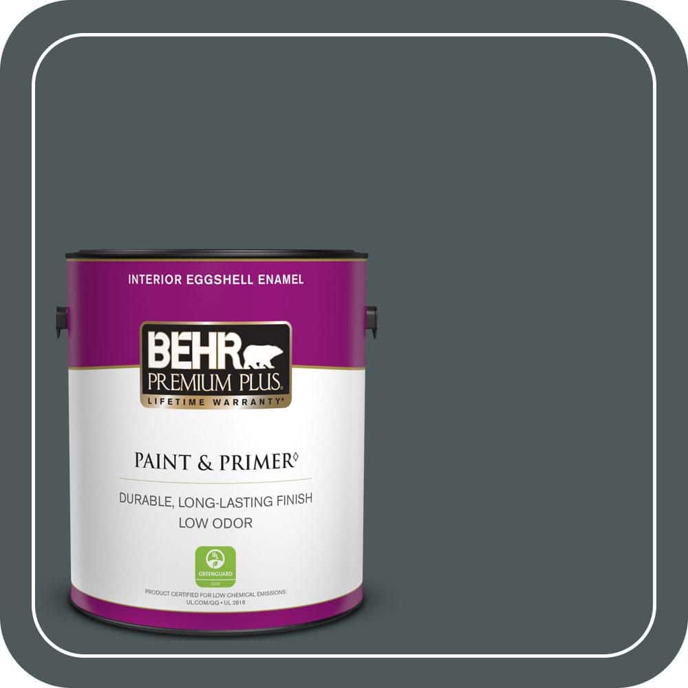 BEHR PREMIUM PLUS 1 gal. #N440-7 Midnight in NY Eggshell Enamel Low Odor Interior Paint & Primer (1)