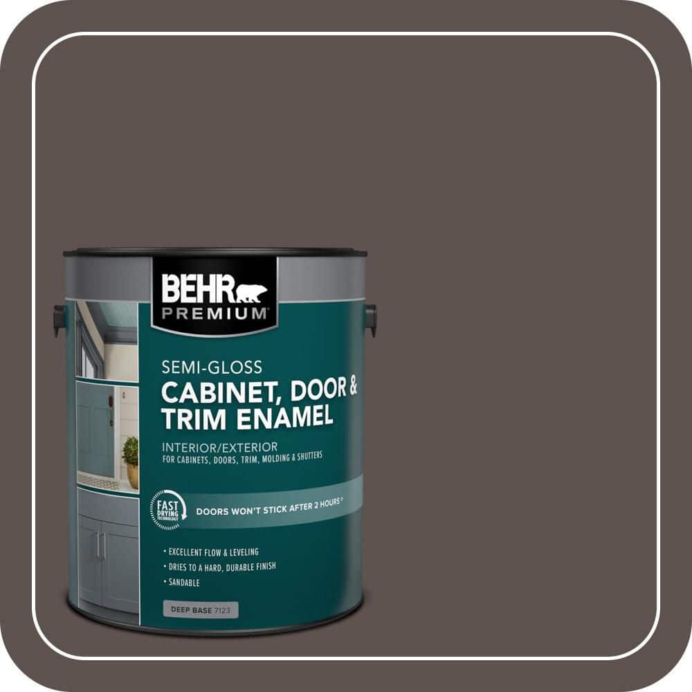 BEHR PREMIUM 1 gal. #AE-24 Barn Brown Semi-Gloss Enamel Interior/Exterior Cabinet, Door & Trim Paint