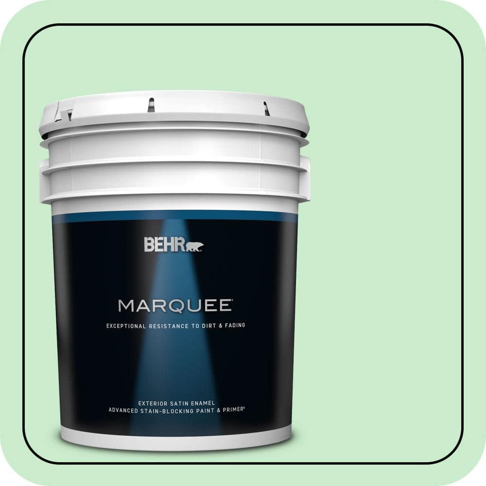 BEHR MARQUEE 5 gal. #P390-2 Chilled Mint Satin Enamel Exterior Paint & Primer