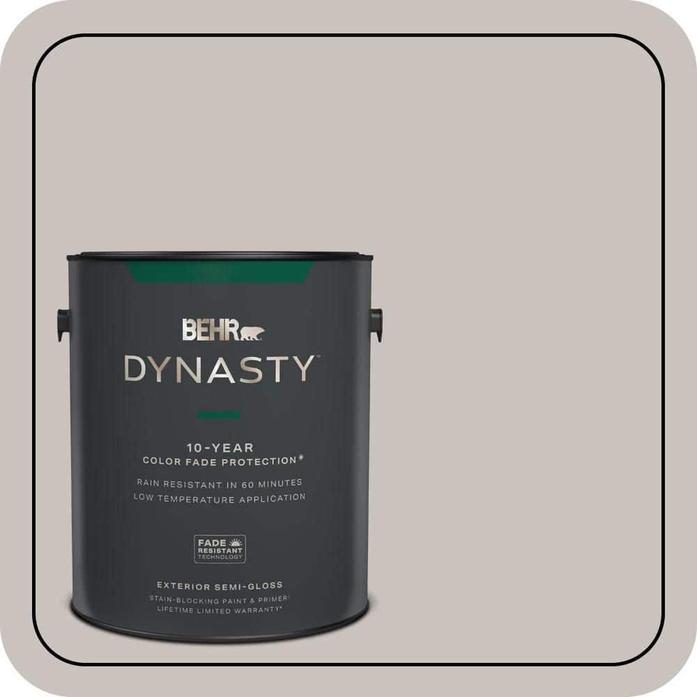 BEHR DYNASTY 1 gal. #N140-2 Chicago Fog Semi-Gloss Exterior Stain-Blocking Paint & Primer