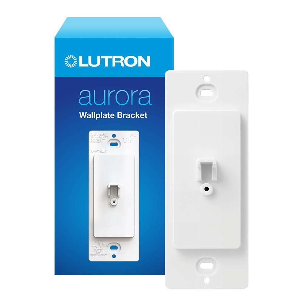 Lutron Aurora Wallplate Bracket for Paddle/Decorator Switches, for use with Aurora Smart Bulb Dimmer, White (L-AWALL1-WH) (1)