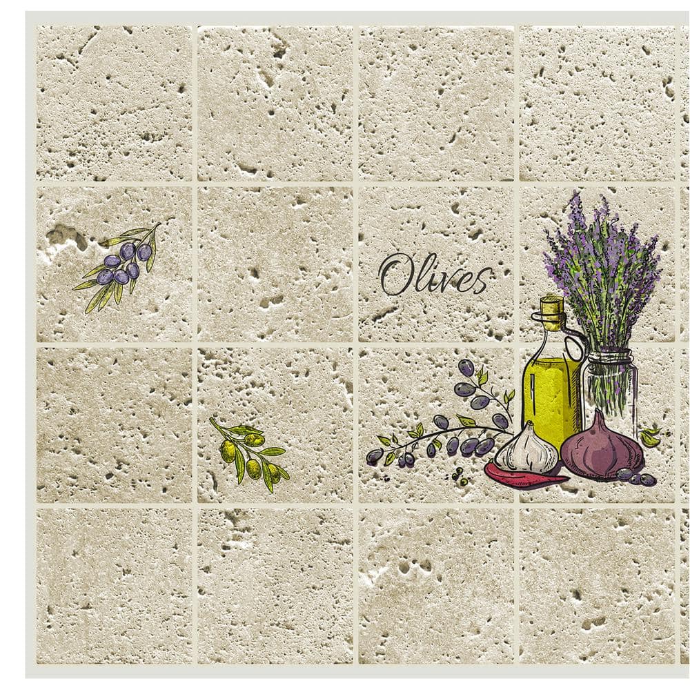 Dundee Deco 3D Falkirk Retro III 36 in. x 24 in. Purple Yellow Faux Brick PVC Decorative Wall Paneling (5-Pack) (1)