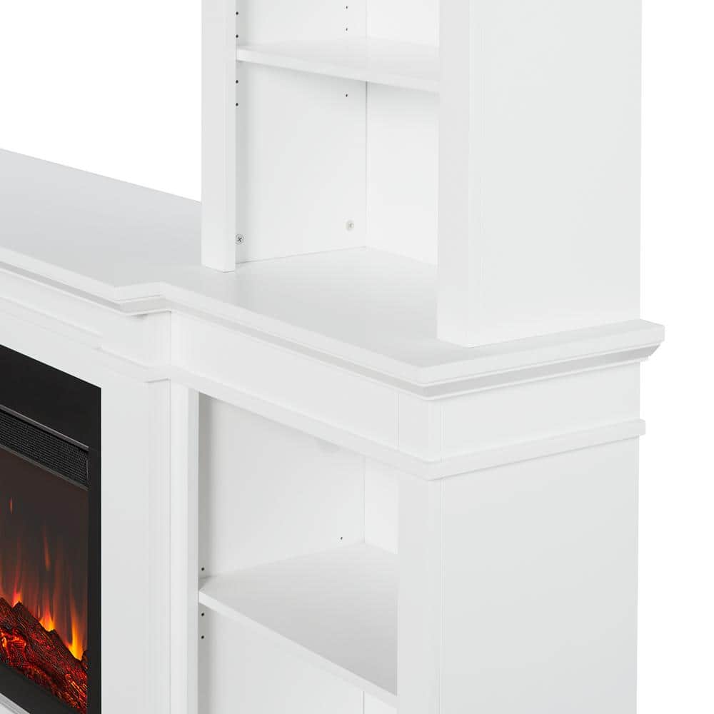 Real Flame Monte Vista 108 in. Freestanding Electric Fireplace TV Stand in White (2)