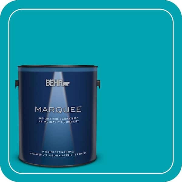 BEHR MARQUEE 1 gal. #510B-6 Blue Jewel Satin Enamel Interior Paint & Primer (2)