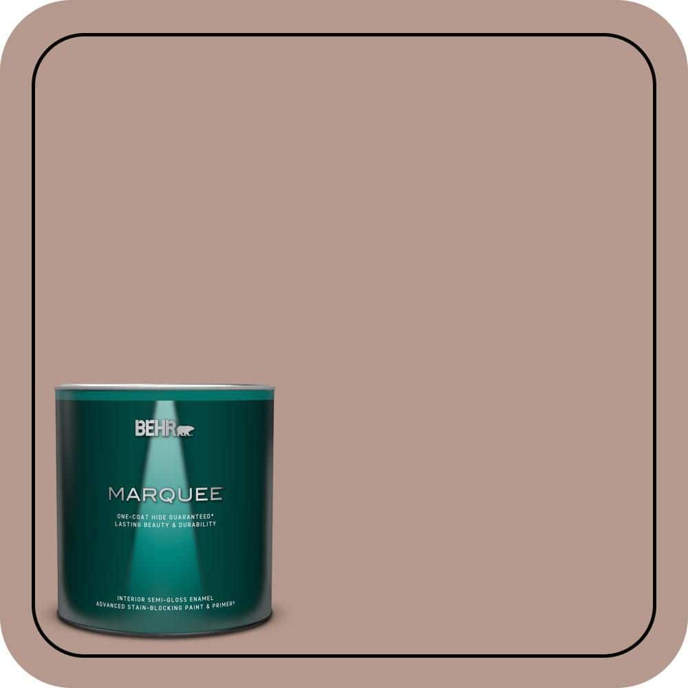 BEHR MARQUEE 1 qt. #MQ1-55 Lite Cocoa One-Coat Hide Semi-Gloss Enamel Interior Paint & Primer