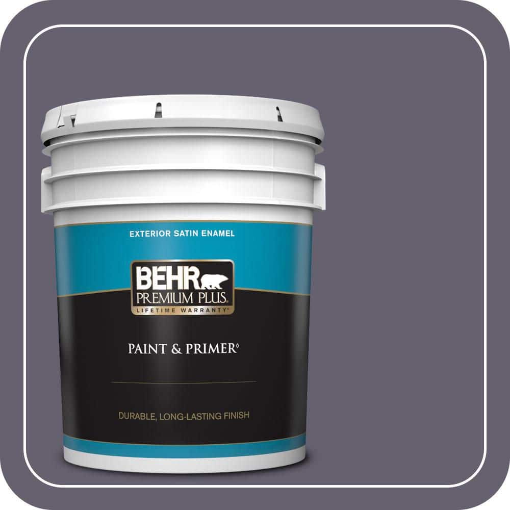 BEHR PREMIUM PLUS 5 gal. #N560-6 Fashionista Satin Enamel Exterior Paint & Primer