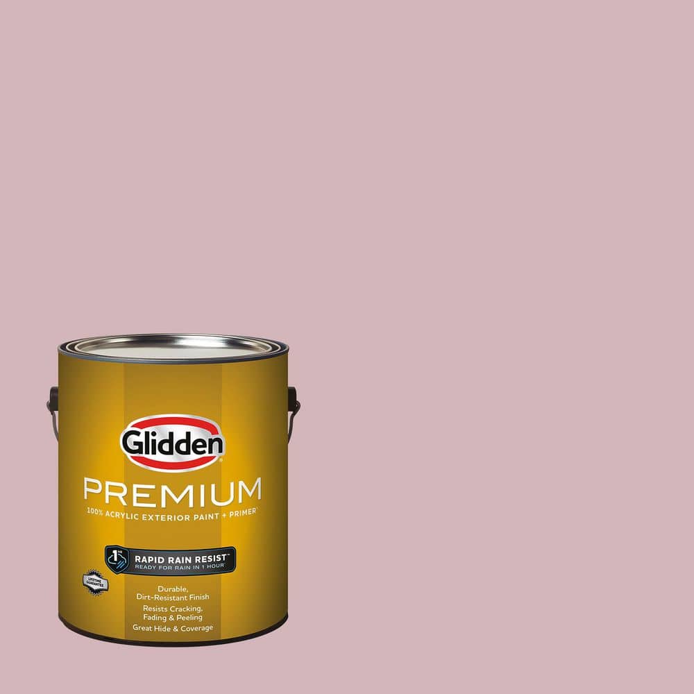 Glidden Premium 1 gal. PPG1048-4 Rose Stain Flat Exterior Latex Paint