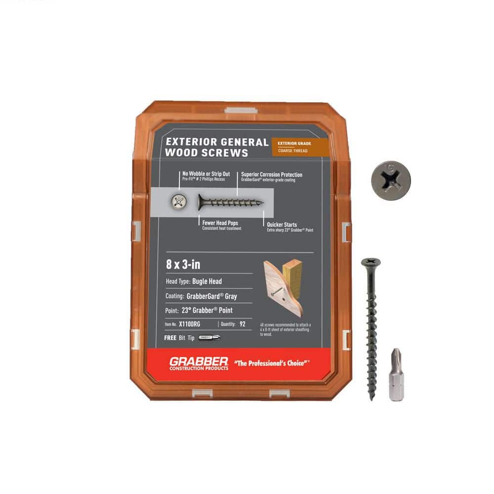 Grabber #8 3 in. Philips Bugle-Head Wood Deck Screws (1 lb. Pack) (2)