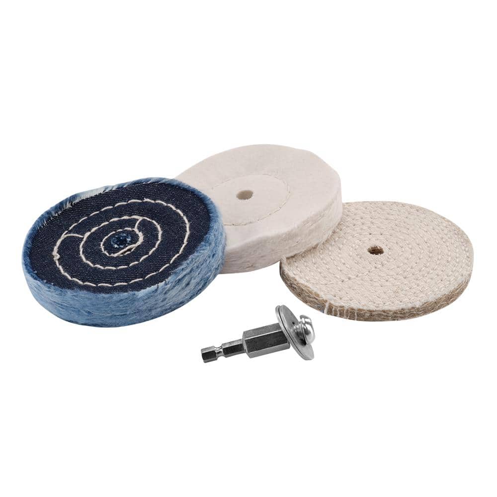 RYOBI 4 in. Buffing Wheel Set (4-Piece)