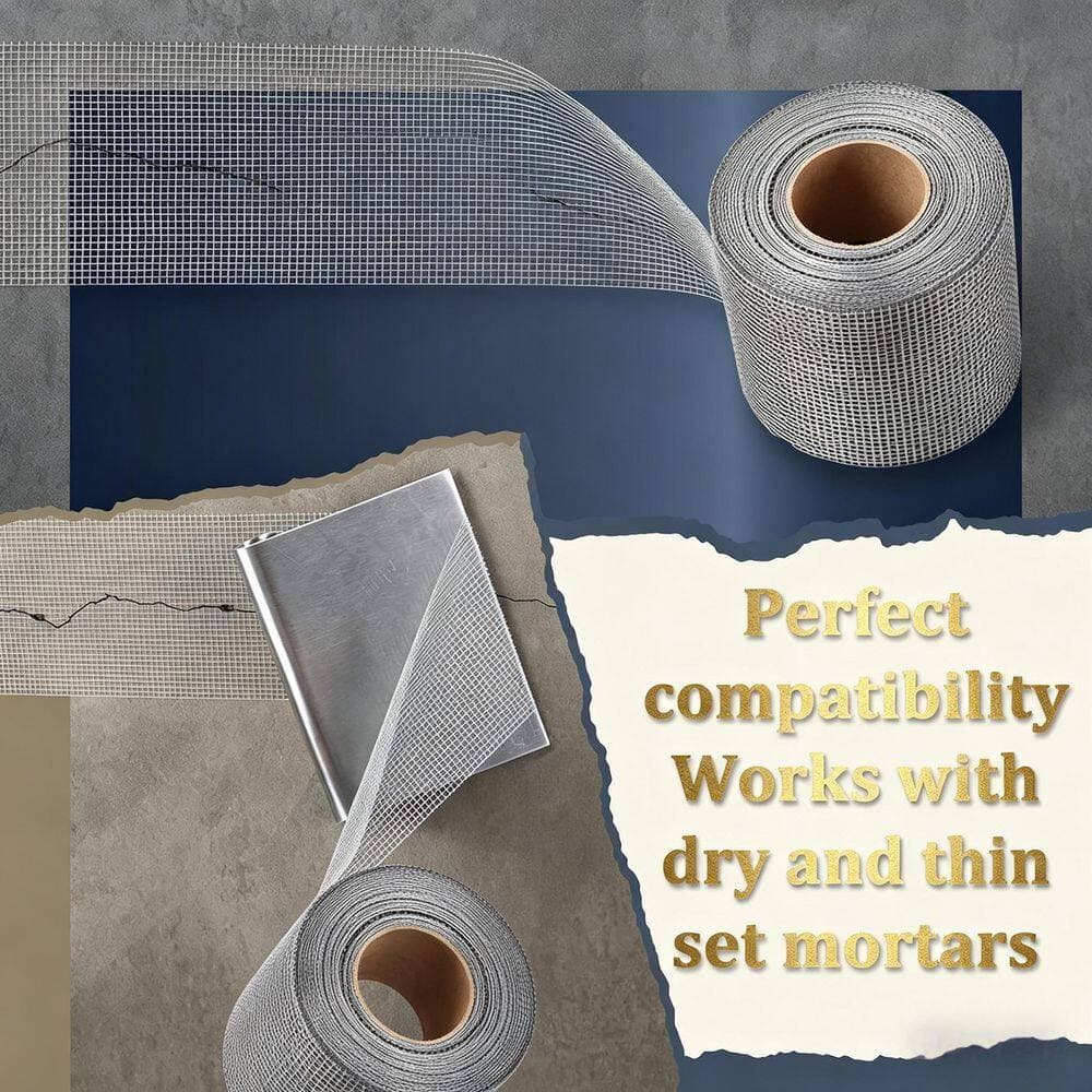 xinyoec 4 in. x 150 ft. Gray Self-Adhesive Fiberglass Mesh Drywall Joint Tape for Cement Board Sealing Repair Wall Strengthening (3)