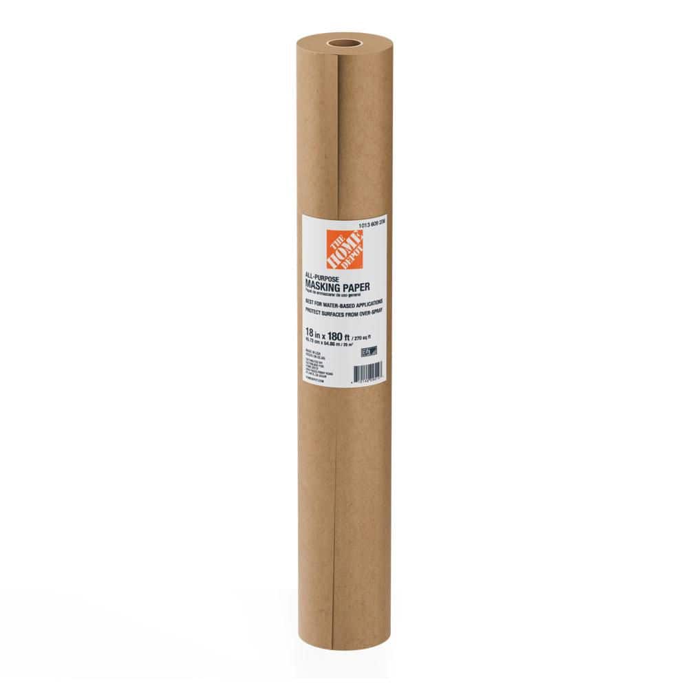 The Home Depot 1.5 ft x 180 ft. Brown All-Purpose Masking Paper Drop Cloth