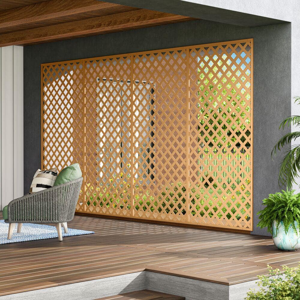 Veranda 4 ft. x 8 ft. Sierra Cedar Classic Diamond Vinyl Lattice Panel (2)