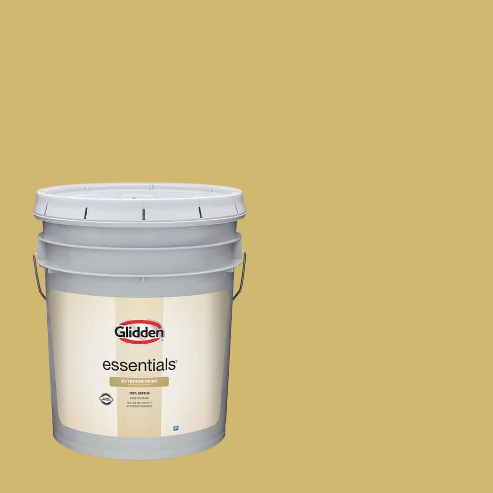 Glidden Essentials 5 gal. PPG1108-5 Spicy Mustard Semi-Gloss Exterior Paint