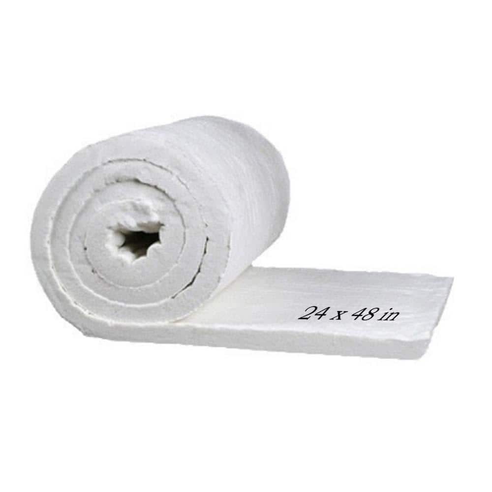 Wellco 24 in. x 48 in. Ceramic Fiber Blanket Fireproof Insulation Baffle Rated to 2400F for Furnace, forging, Kiln and Stove (1)