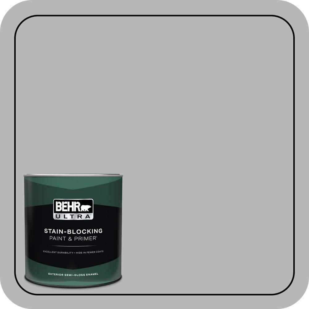 BEHR ULTRA 1 qt. #N460-3 Lunar Surface Semi-Gloss Enamel Exterior Paint & Primer