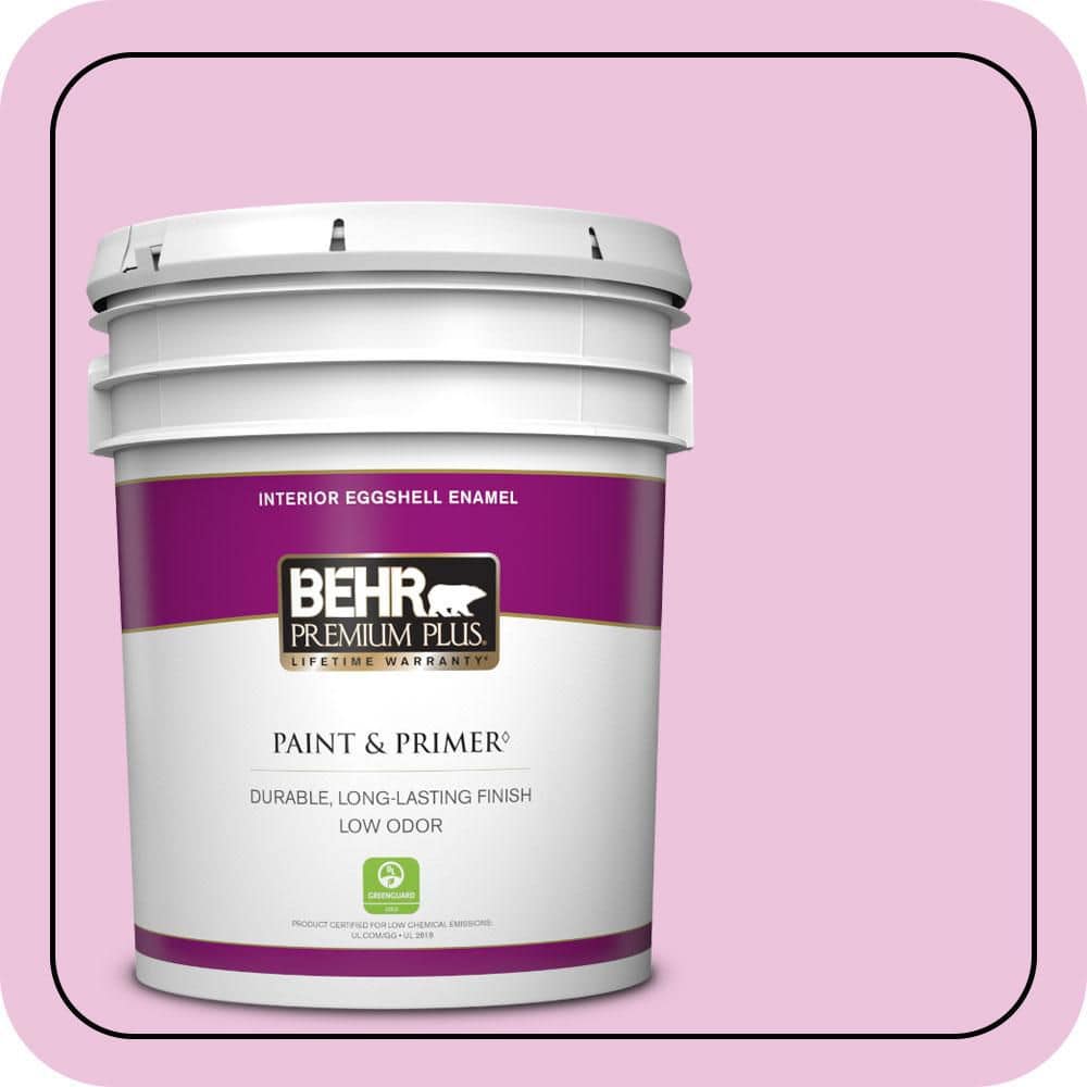 BEHR PREMIUM PLUS 5 gal. #680A-2 Sugar Sweet Eggshell Enamel Low Odor Interior Paint & Primer